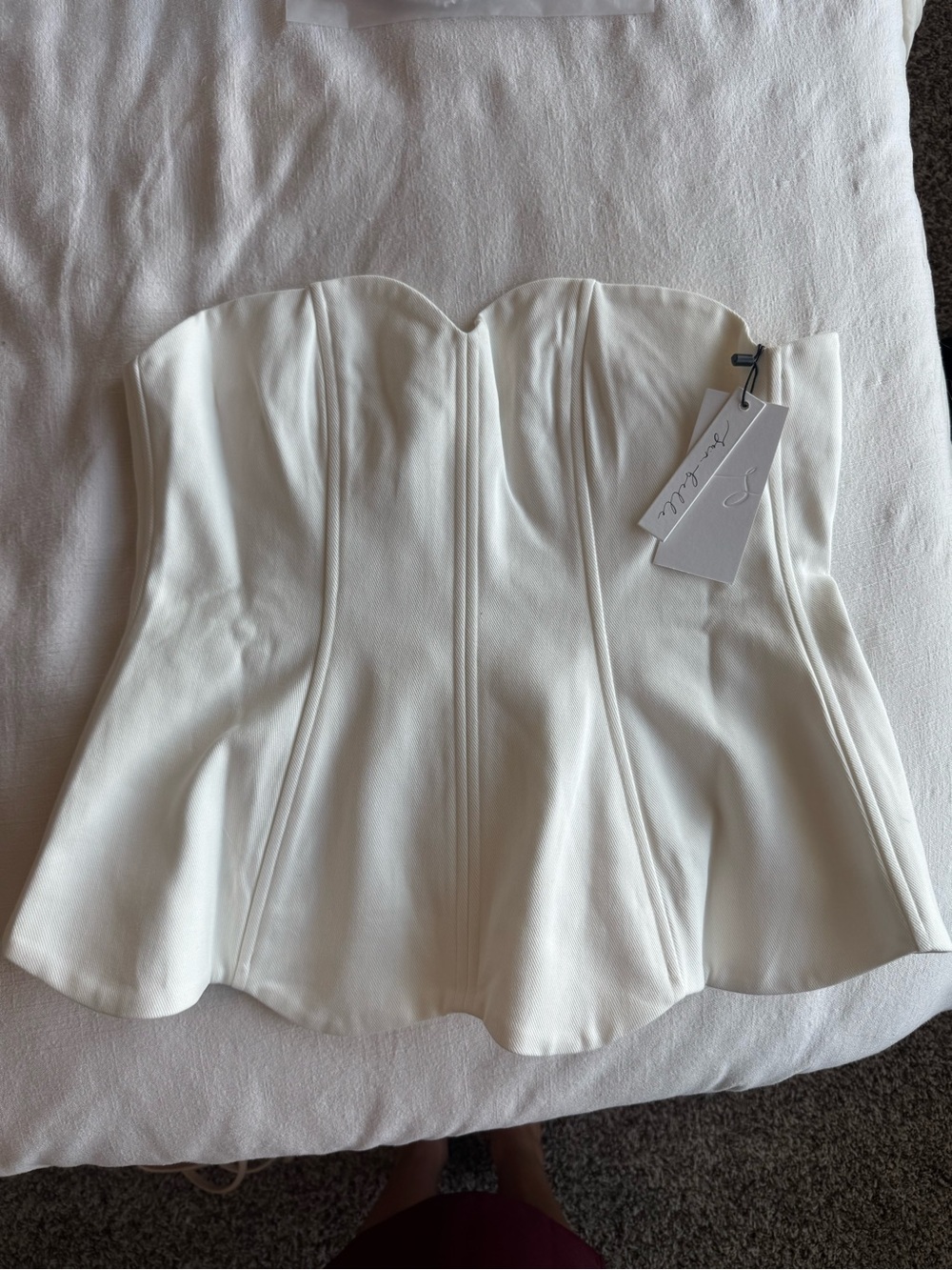 HELLO MOLLY DEWDROP DREAMS STRAPLESS TOP WHITE - M - Picture 3 of 4